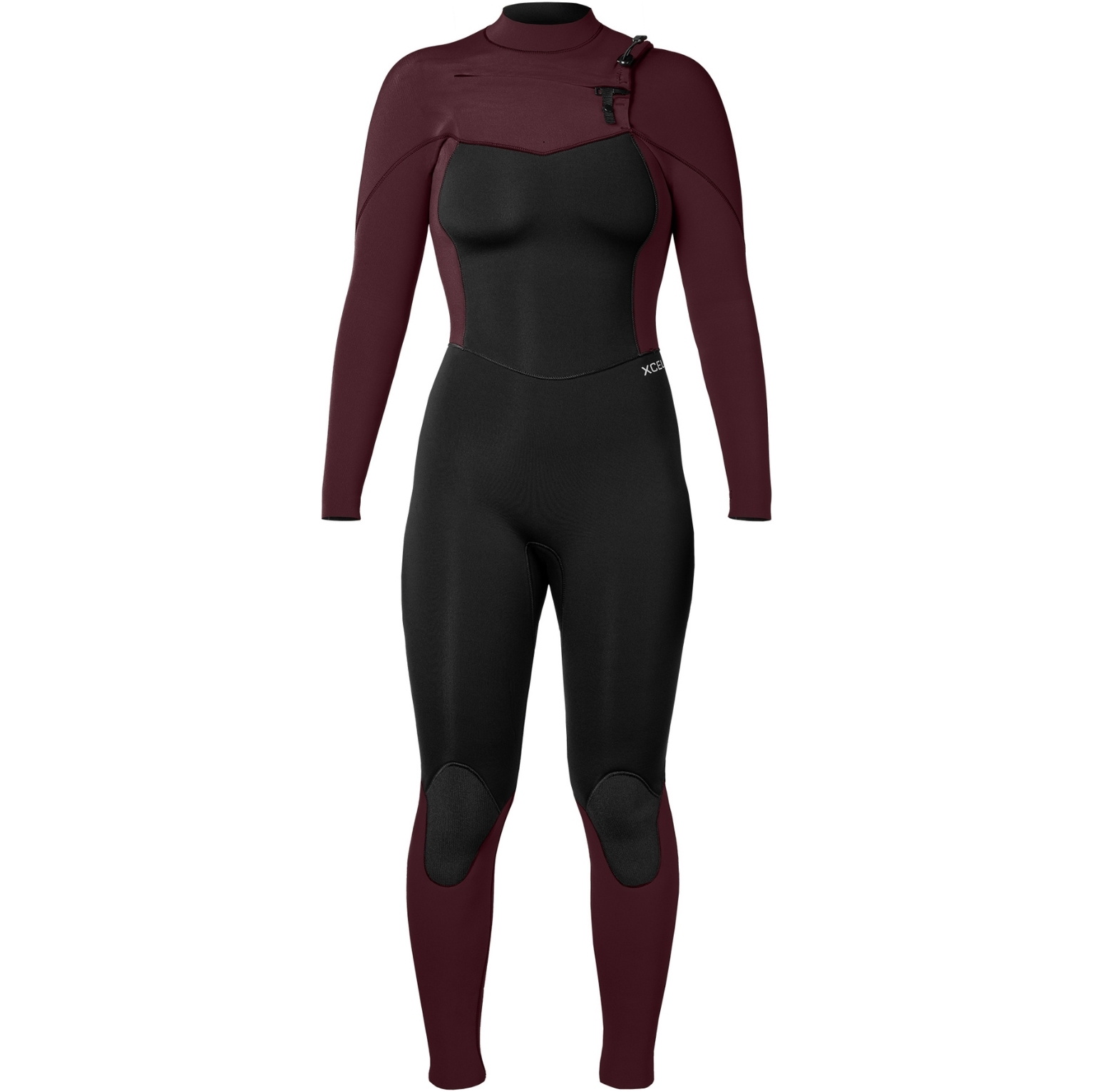 2025 Xcel Da Donna Comp 5/4mm Chest Zip Muta WN54ZXC4W - Black / Wine